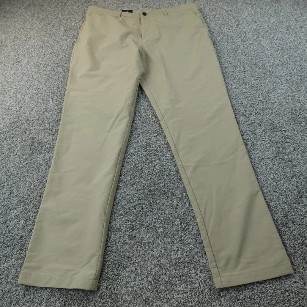 NEW Banana Republic Pants Mens 40X34 Beige Brown Flat Front‎ Chino Trouser Golf